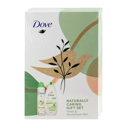 Setovi za negu tela  DOVE Naturally caring (gel za tuširanje i dezodorans)