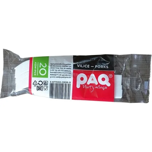 Plastične viljuške PAQ 20kom bele