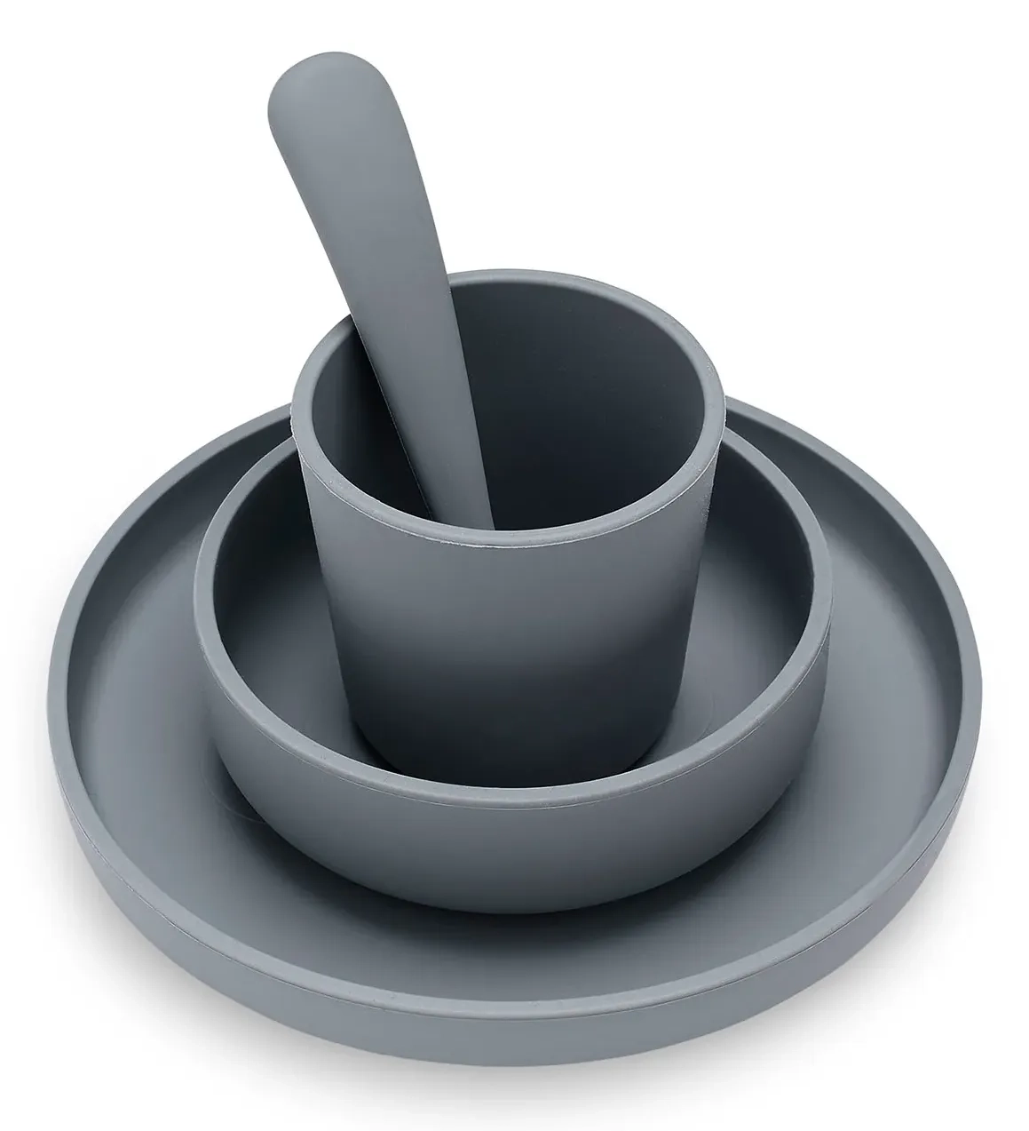 JOLLEIN Silikonski set za hranjenje beba Storm grey