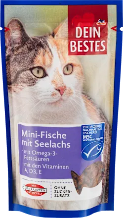 Poslastica za mačke DEIN BESTES mini grickalice za mačke ukus ribe 65g