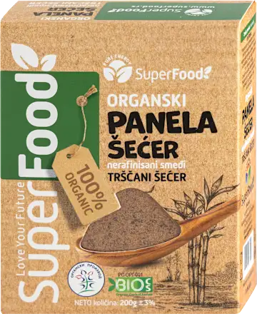 Smeđi šećer SUPER FOOD Panela organski 200g