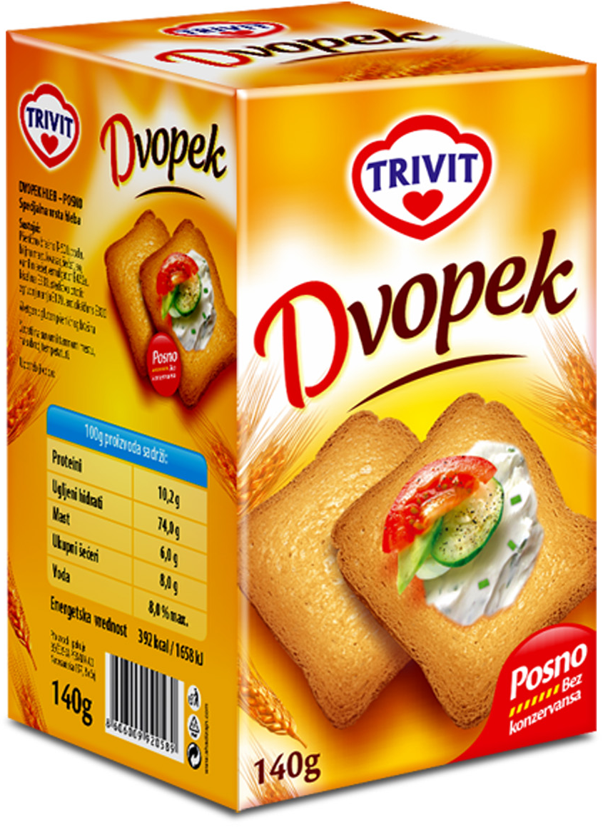 Dvopek TRIVIT posni 140g