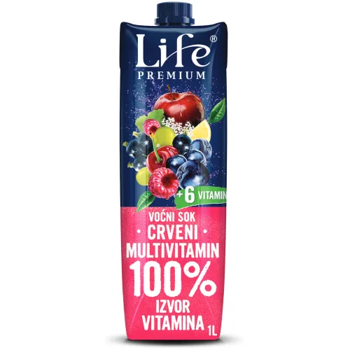 Negazirani sok NECTAR Life premium crveni multivitamin 1l