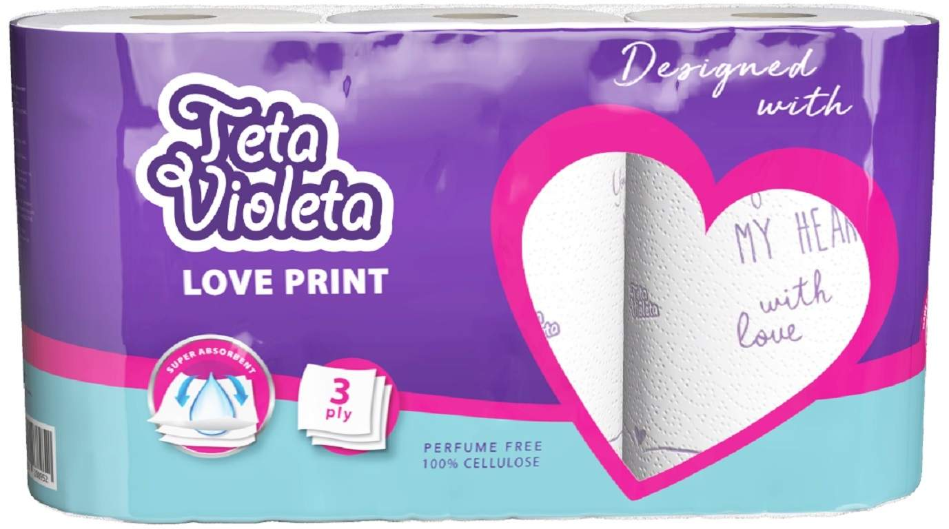 Ubrus VIOLETA Love 3sloja 3kom