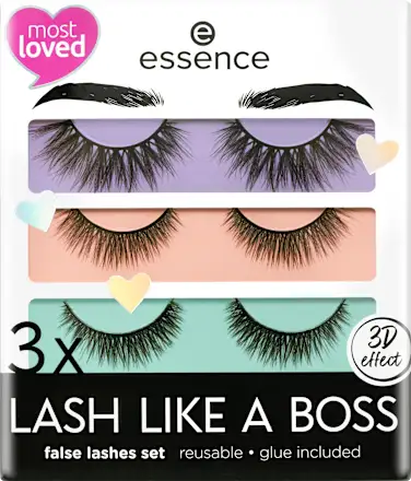 Veštačke trepavice ESSENCE 3x lash like a boss set 01