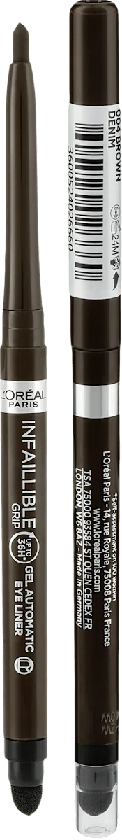 Ajlajner L'OREAL PARIS infaillible grip 36H gel automatic - 004 Brown Denim, 0,24 g