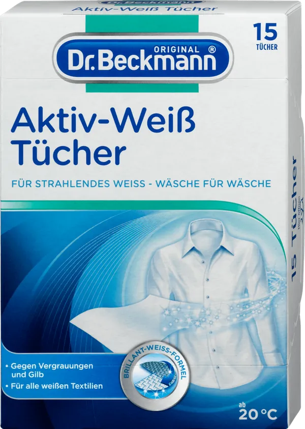 Aktivne maramice za blistavo beli veš DR.BECKMANN