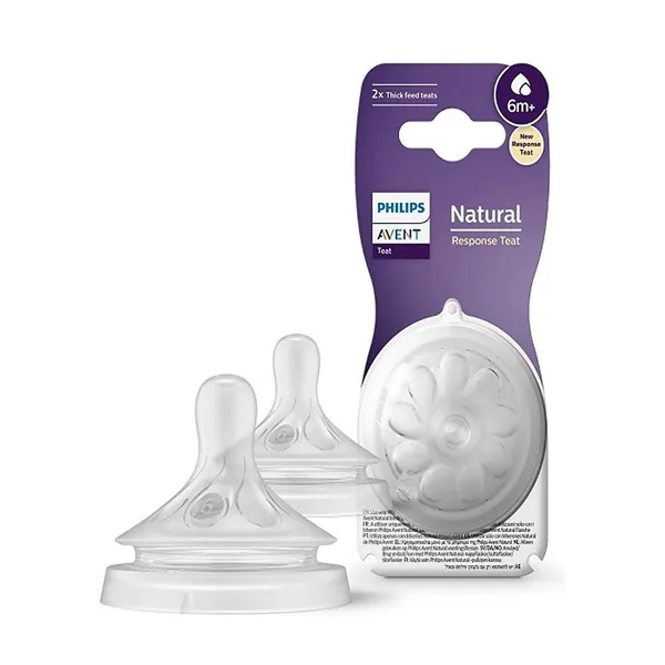 AVENT Natural Response silikonska cucla Y rez (6m+) 2kom