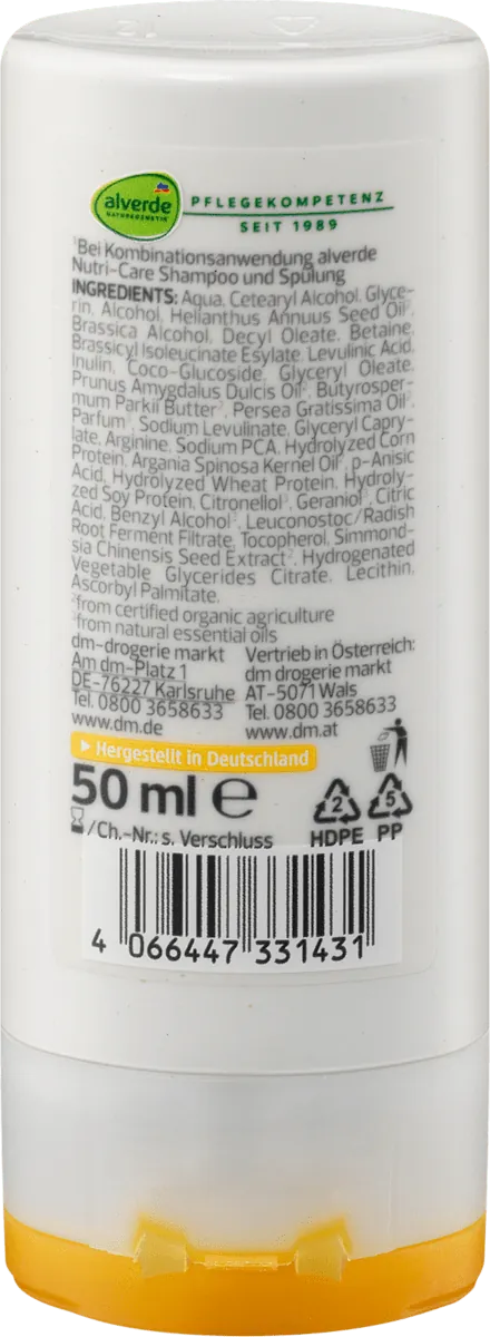 Balzam za kosu ALVERDE Nutri care za suvu kosu putna ambalaža 50ml