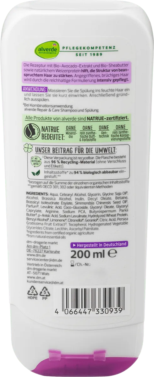 Balzam za kosu ALVERDE za oštećenu kosu avokado i shea puter 200ml