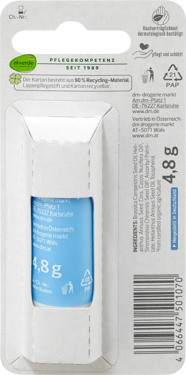 Balzam za usne ALVERDE sensitiv, 4,8 g