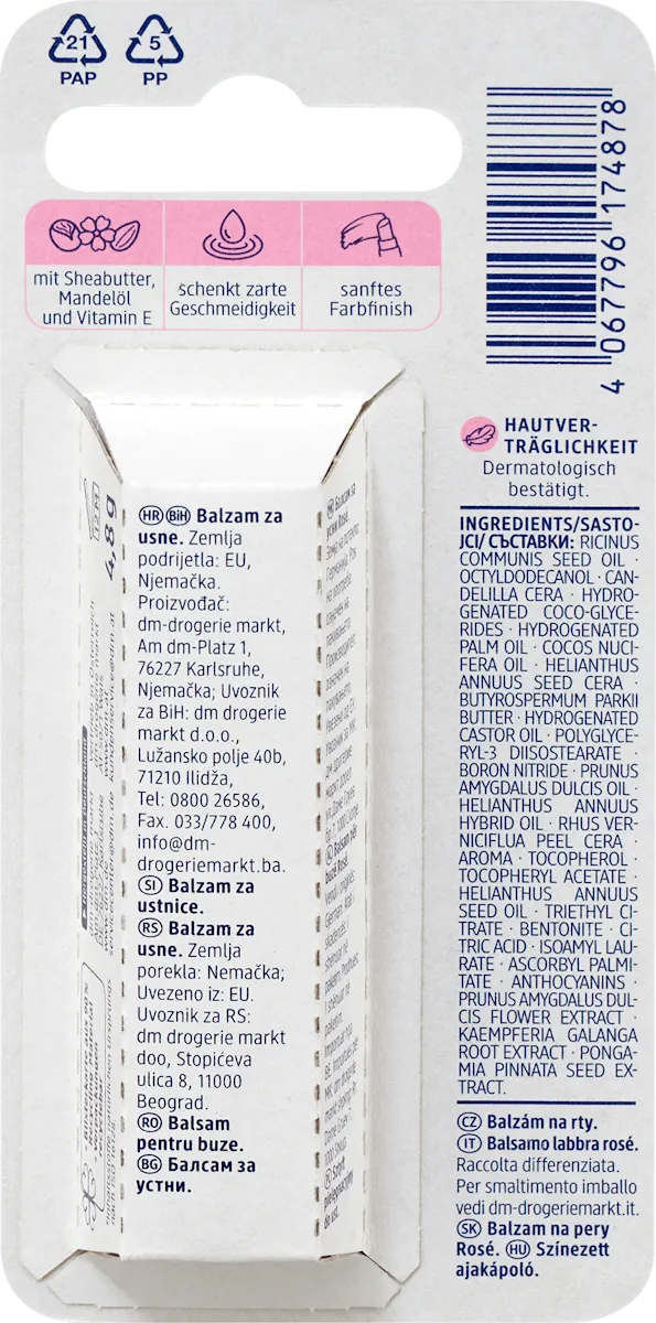 Balzam za usne BALEA rose 4,8g