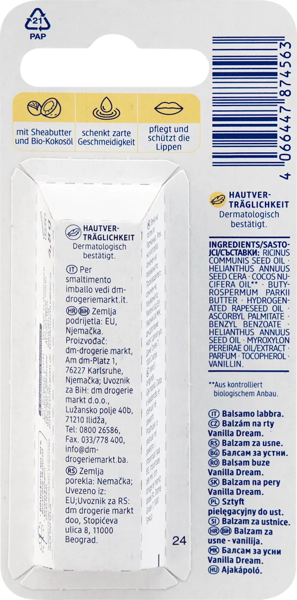Balzam za usne BALEA Vanilla Dream