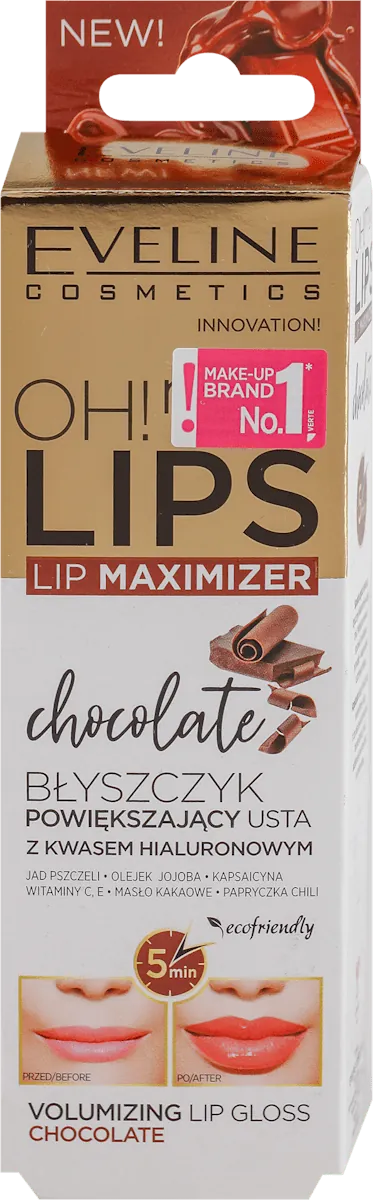 Balzam za usne EVELINE oh! my lips maximizer sjaj za povećanje usana sa čokoladom 4,5ml