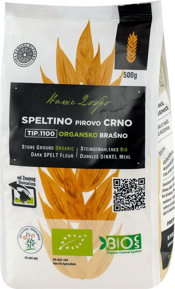 Brašno speltino NAŠE DOBRO crno tip-1100 500g