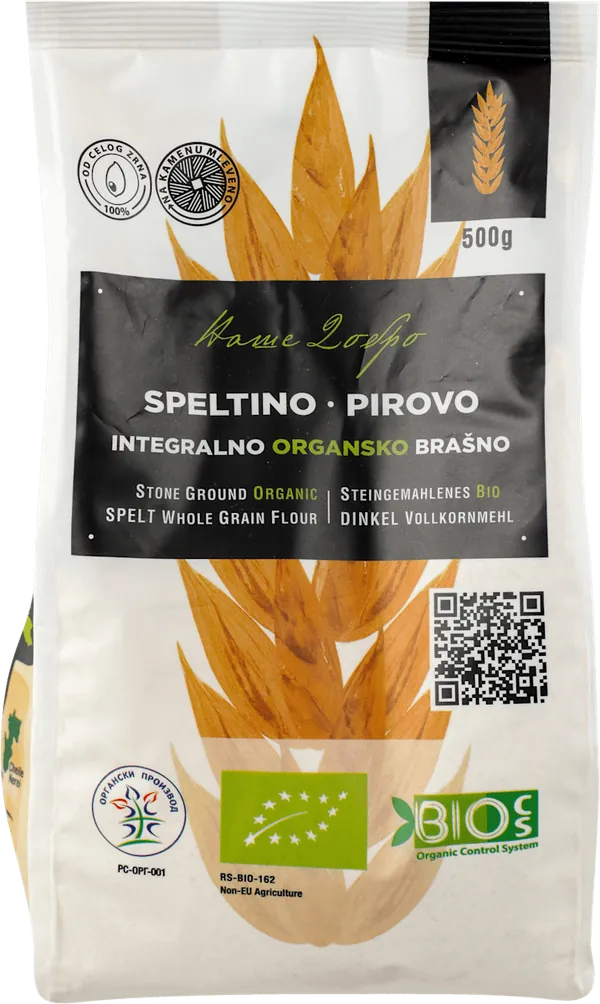 Brašno speltino NAŠE DOBRO integralno organsko 500g
