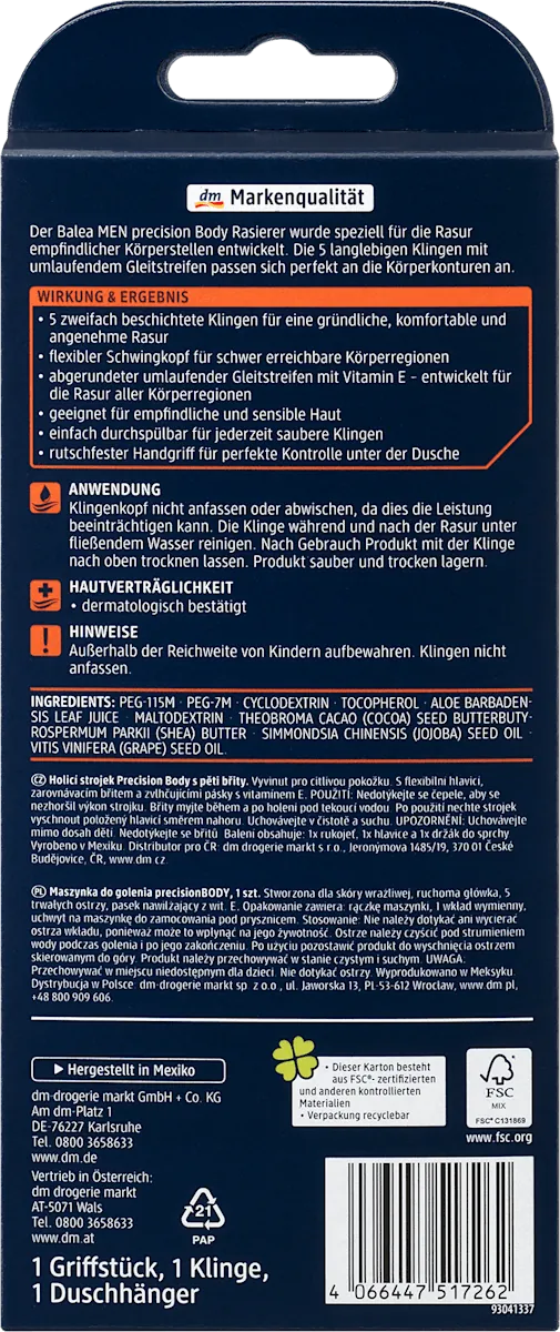 Brijač za muškarce BALEA MEN Precision body 1kom