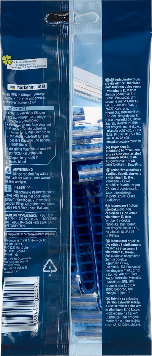 Brijač za muškarce BALEA MEN sa duplim oštricama 10kom