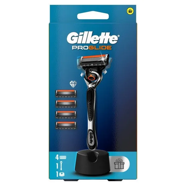 Brijač za muškarce GILLETTE proglide : drška + 4 dopune + postolje, 1 kom