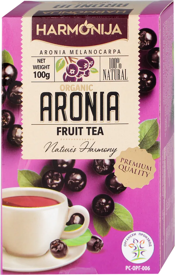 Čajevi HARMONIJA organski voćni čaj aronije, 100gr
