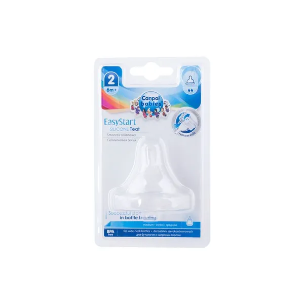 CANPOL BABIES Easy Start silikonska cucla (6m+) 1kom