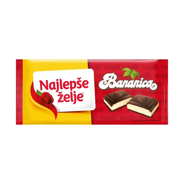Čokolada NAJLEPŠE ŽELJE Bananica 100g