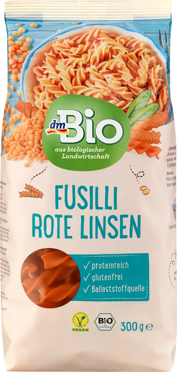 DM BIO testenina fusili od crvenog sočiva 300g