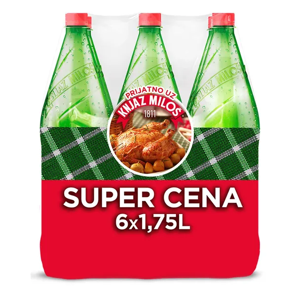 Gazirana voda KNJAZ MILOŠ 6x1,75l promo pack
