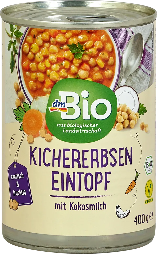 Gotova jela DM BIO organsko jelo sa leblebijom i kokosovim mlekom 400g
