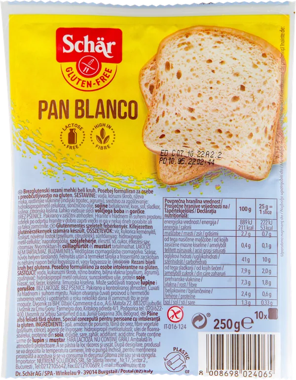 Hleb SCHAR Pan Blanco 250g
