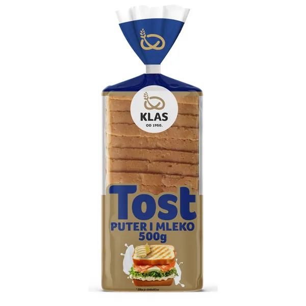 Hleb tost AS BRAĆA STANKOVIĆ puter&mleko 500g