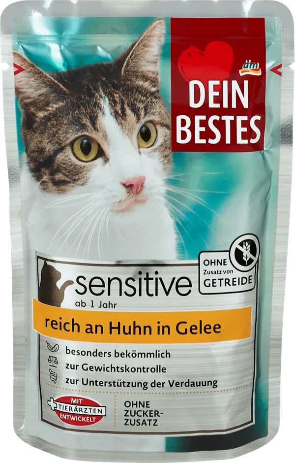 Hrana za mačke DEIN BESTES Sensitive za odrasle mačke piletina 100g