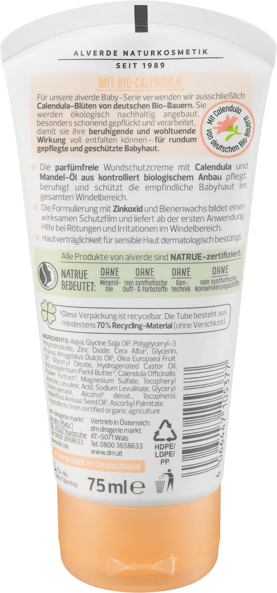 Krema ALVERDE Baby protiv crvenila organski neven + cink 75ml