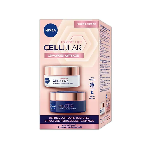Krema za lice NIVEA cellurar lift duo dnevna+noćna krema(2x50ml)