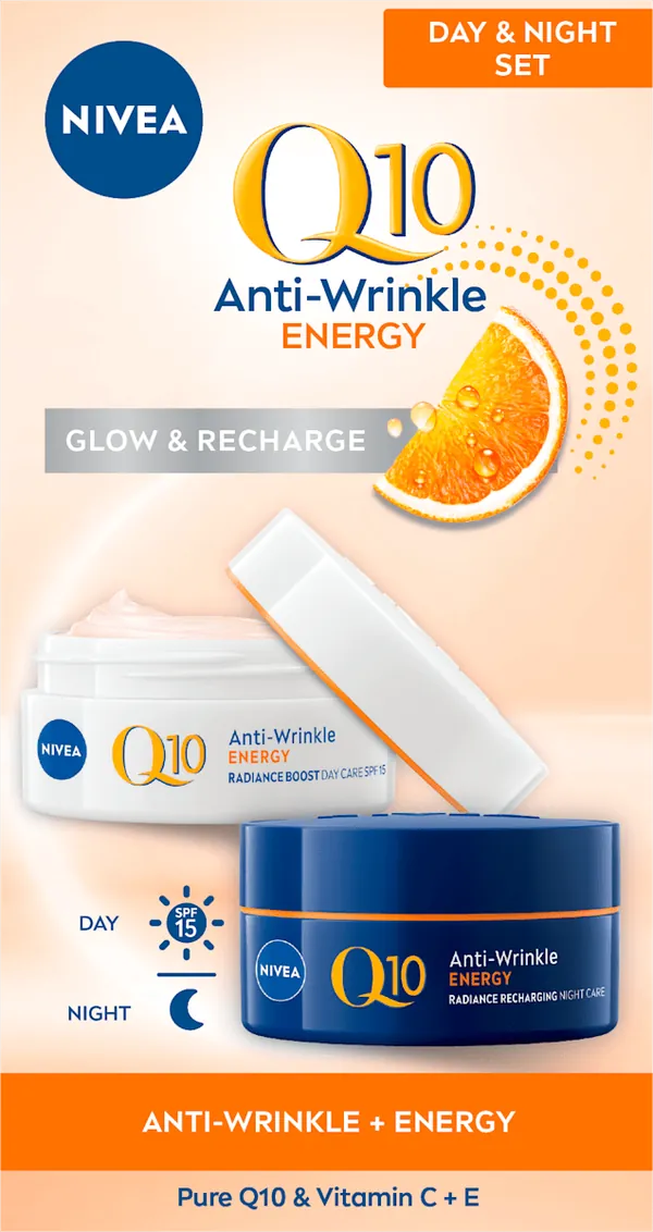 Krema za lice NIVEA Q10 energy duo dnevna+noćna krema (2x50ml)