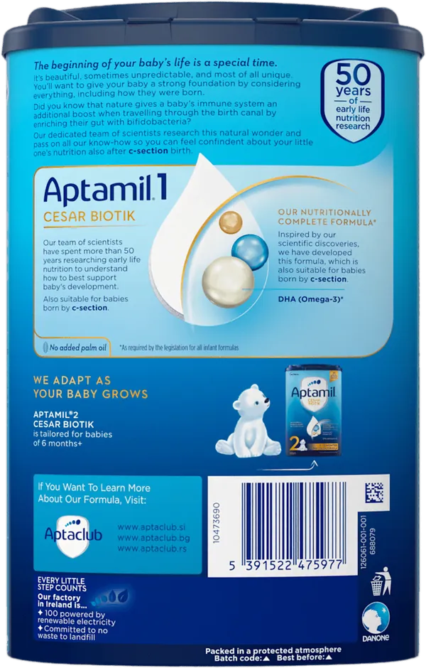 Mleko za bebe APTAMIL cesar biotik 1 800g 0-6m