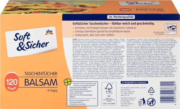 Papirne maramice SOFT&SICHER balsam kutija 4sloja 120kom