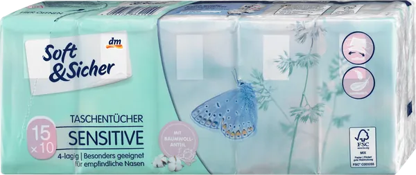 Papirne maramice SOFT&SICHER sensitive 4sloja 15kom