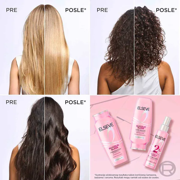 Serum za kosu L'OREAL PARIS ELSEVE Glycolic Gloss sprej za kosu bez sjaja 150ml