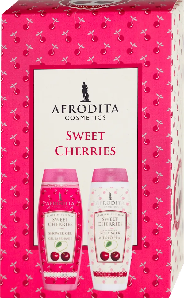 Setovi za negu tela AFRODITA Sweet cherries set (gel za tuširanje 200ml + mleko za telo 200ml)