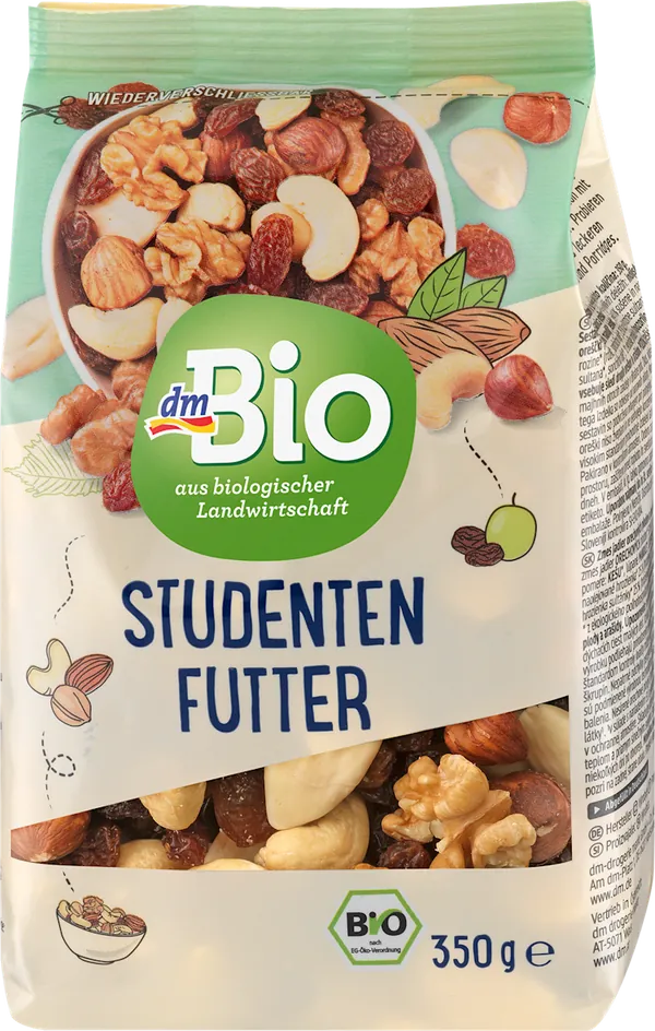 Studentski mix DM BIO jezgrasto voće i suvo grožđe 350g