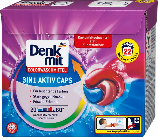 Tablete za pranje veša DENKMIT Aktiv caps 3in1 22kom